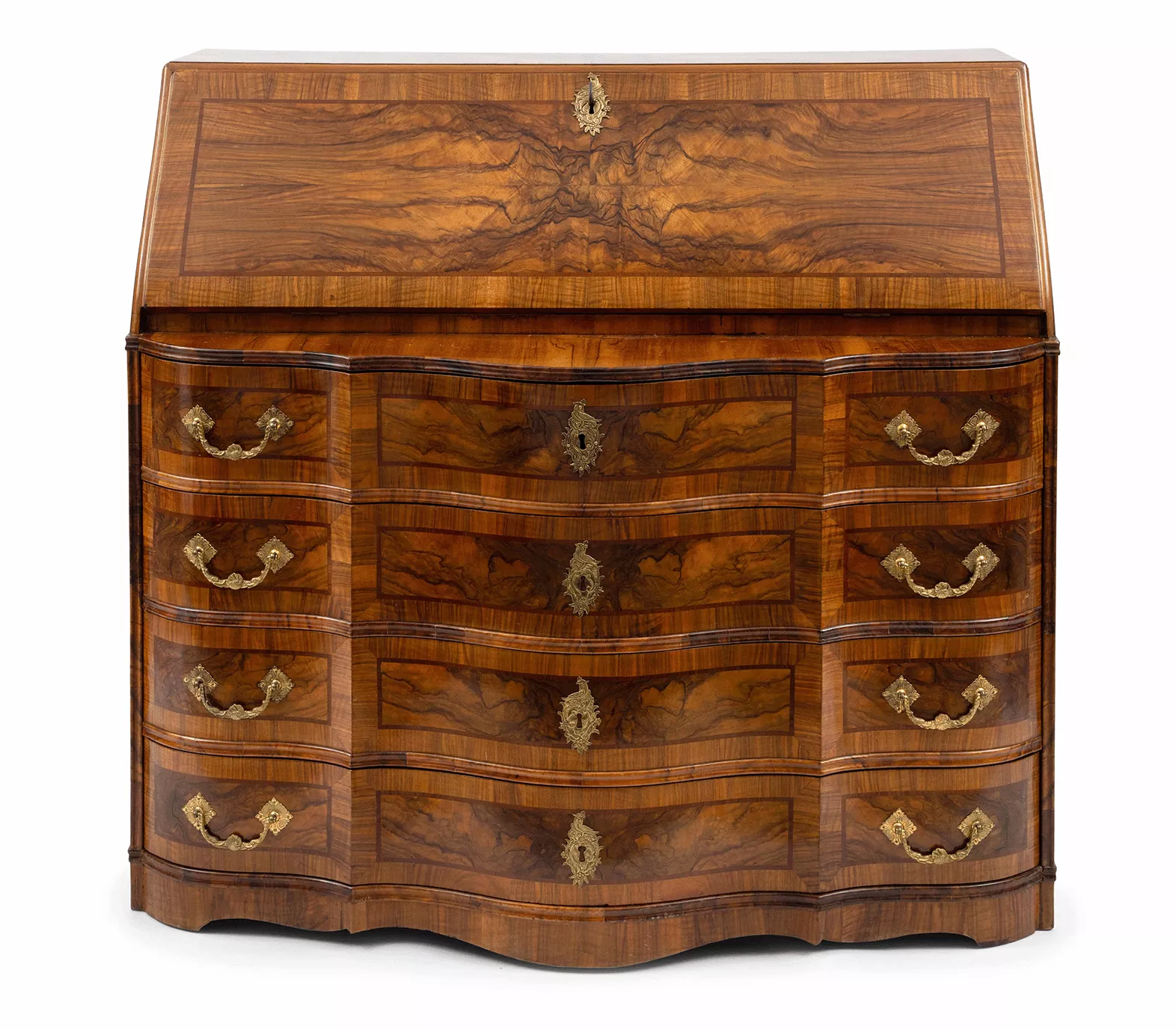 Schreibkommode Zürich, Mitte 18.Jh. Nussbaumholz